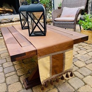 Beads & Tassels 2 Tone Table Runner/coffee 13”x72”